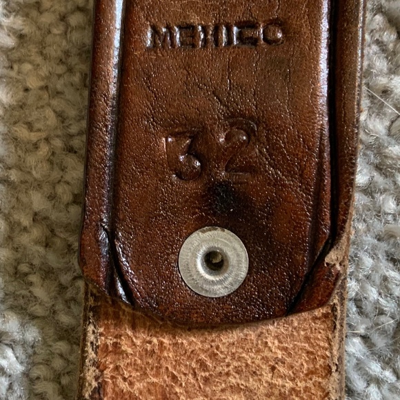 Leather Embossed Belt From Mexico Size 32 - Picture 3 of 6